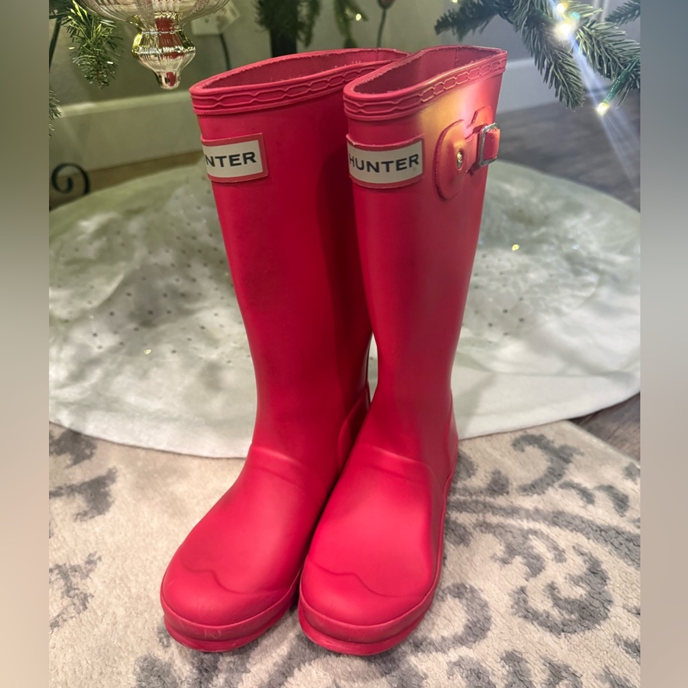 Big Kids Original Rain HUNTER Pink Boots size 2